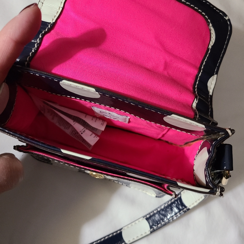 Kate Spade For Gap Kids Navy and White Polka Dot Crossbody Bag - Picture 13 of 14